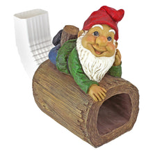 Load image into Gallery viewer, Garden Gnome Statue - Stormy the Gnome - Gnome Downspout Extender - Lawn Gnome