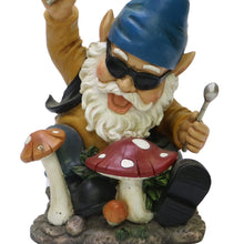 Load image into Gallery viewer, Nature's Mark Rock n Roll Gnome in a Band Playing Drums Resin Statue Figurine Home Garden Decorative Accent Décor (8" H)