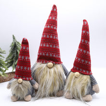 Load image into Gallery viewer, Fyne-Finds Fabric Christmas Gonks Plush Beard Nordic Xmas Gift Gonks Gnomes With Hat Holiday Decoration (Set of 3)