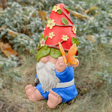 Load image into Gallery viewer, CALMMIND Solar Gnomes Garden Statues for Outside - 10.2" Solar Garden Gnomes Statues - Garden Gnomes Outdoor Statues for Garden Decor with 7 LED Lights and Butterfly - Housewarming Gifts