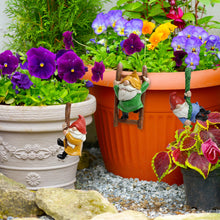 Load image into Gallery viewer, Dingzhidiy 3PCS Cute Climbing Gnome Figurines Flower Pot Hugger, Resin Garden Gnomes Statue, Plant Decorations for Pots, Outdoor Decor Fence Ornaments for Patio Lawn Garden Yard