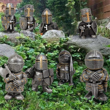 Load image into Gallery viewer, Knight Gnomes Guard Garden Gnome Ornaments Outdoor Medieval Crusader Knight Suit Statue Waterproof Resin Ornament for Yard Lawn Garden Decorations (B)