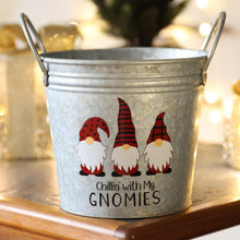 Load image into Gallery viewer, Fyne-Finds Set of 2 Merry Christmas Chillin With My Gnomies Gonk 18cm, 7inch Plant Pot 2.7L Handles Festive Planter Home Decor Xmas Gift