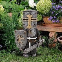 Load image into Gallery viewer, Knight Gnomes Guard Garden Gnome Ornaments Outdoor Medieval Crusader Knight Suit Statue Waterproof Resin Ornament for Yard Lawn Garden Decorations (F)