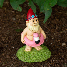 Load image into Gallery viewer, Kwirkworks Funny Garden Gnome - Flamingo Pool Float Lawn Statue Figurine - Fun Gift