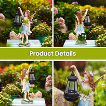 Load image into Gallery viewer, Pohabery Fairy Garden Statue Solar Garden Fairy with Lantern Light Outdoor Decoration Waterproof Solar Sculpture for Patio Yard Lawn Gift for Mom Grandma
