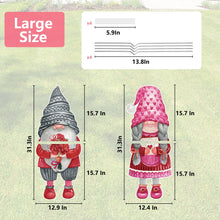 Load image into Gallery viewer, Arosche Large Valentines Day Yard Signs 2pcs with Stakes Gnomes Gardens Decorations Outdoor Ornaments Holiday Welcome Signs for Valentines Day Themed Festival Party Supplies, Lawn, Garden Yard Decor