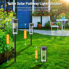 Load image into Gallery viewer, LETMY 4 Pack Garden Lights Solar Powered with Warm White Tungsten Filament Light, Waterproof Auto On/Off Solar Lights Outdoor Garden for Yard Pathway Patio Decorative