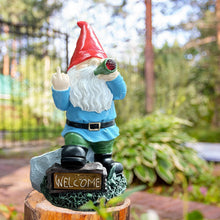 Load image into Gallery viewer, TIANCENTRAL H Resin Gnomes Garden Decor,7.1 Inch Tall Solar Funny Garden Gnomes Outdoor Gnome Statues Gift for Yard, Patio, Lawn, Outside Naughty Gnome., TCDJ-05
