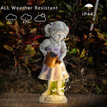 Load image into Gallery viewer, Fairy Garden Statues Outdoor Decor, Angel Figurines with Solar Lights Waterproof Resin Yard Art Sculpture Decoration for Patio, Lawn, Balcony, Mother's Day, Housewarming Gift