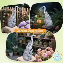 Load image into Gallery viewer, QCXWCJWD Garden Ornaments Outdoor Elephant Statue, 30cm Elephant Statue with Solar Watering Lights, Resin Elephant Ornaments with Solar Lights for Patio Yard, Waterproof Garden Elephant Gifts for Mum