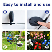 Load image into Gallery viewer, XVZ 2 Pack Solar Powered Rose Lights, Yellow, Waterproof, Outdoor Garden Patio Yard Pathway Party Decoration