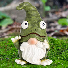Load image into Gallery viewer, Outdoor Gnome Figurine, Gnome Frog Resin Sculpture, Miniature Faceless Ornament, 16x11cm Charming Decor For Balcony, Living Room, Backyard, Desk, Yard, And Bedroom Spaces