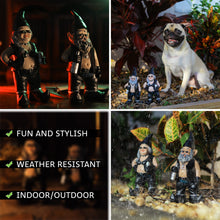 Load image into Gallery viewer, Gnoschitt and Gnofun Thirsty Biker Garden Gnome Statues 7.5 Inches High - Funny Indoor Outdoor Décor - Leather-Clad Yard, Flowerbed or Shelf Figurines