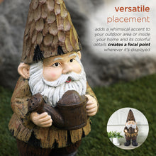 Load image into Gallery viewer, Alpine Corporation 16" H Indoor/Outdoor Garden Gnome with Watering Can Statue, Brown