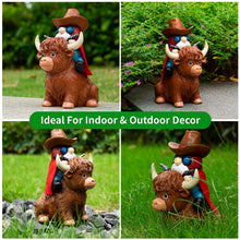 Load image into Gallery viewer, mopha Garden Gnomes Statues Decor - Highland Cowboy Outdoor Decorations,Gifts for Women Mom,Outside Christmas Decorations for Yard Patio Lawn Front Porch