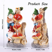 Load image into Gallery viewer, 10.8'' Garden Gnome Statue with Solar Lights – Funny Outdoor Gnomes for Yard, Lawn, Patio or Porch, Resin Gnome Figurines with LED Lights, Housewarming Garden Gifts for Mom, Dad, Women, Grandparents