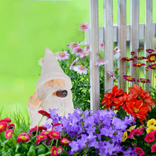 Load image into Gallery viewer, Relaxdays Gnome with Cigar, Giving Middle Finger, Rude Figurine, Frost Resistant, Garden Statue, Polyresin, White, 15 x 9 x 7 cm