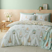 Load image into Gallery viewer, Catherine Lansfield Spring Gonks Reversible King Duvet Cover Set with Pillowcases Mint Green