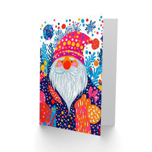 Load image into Gallery viewer, Wee Blue Coo Greeting Card Modern Folk Art Garden Gnome Vibrant Colourful Blank For Him Or Her Art Xmas Christmas Card