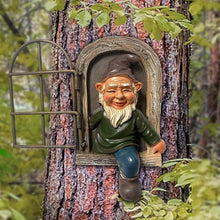 Load image into Gallery viewer, YWHWXB Elf Out The Door Tree Hugger,Garden Gnome Statue,Funny Garden Peeker Sculpture for Yard Garden Porch Decoration (5.9-Inch)