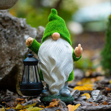 Load image into Gallery viewer, Garden Gnome 11.8, Funny Gnomes with Solar Lantern, Garden Statues Outdoor Clearance, Garden Gnomes Outdoor Funny for Patio Decor
