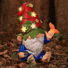 Load image into Gallery viewer, CALMMIND Solar Gnomes Garden Statues for Outside - 10.2" Solar Garden Gnomes Statues - Garden Gnomes Outdoor Statues for Garden Decor with 7 LED Lights and Butterfly - Housewarming Gifts