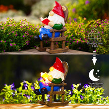 Load image into Gallery viewer, Solar-Powered LED Garden Light - Reading Gnome Statue with Book, Outdoor Decor for Patio, Yard & Lawn Ornaments, Solar Gnome Gifts for Adults
