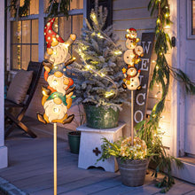 Load image into Gallery viewer, Homeimpro Christmas Solar Outside Decorations Holiday Lights Yard Garden Gnomes Snowman Pathway Stake Lights with 18 LED Waterproof Lawn Outdoor Xmas Gifts for Mom Women (2Pack)