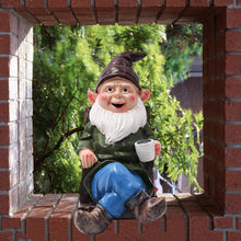Load image into Gallery viewer, Tirifer Drinking Coffee Garden Gnome Statue, Wizard Gnome 3D Dwarves, Polyresin Outdoor Sculpture Gnome Statue Garden Figurine Art Garden Decoration for Lawn Yard Balcony Porch Patio…
