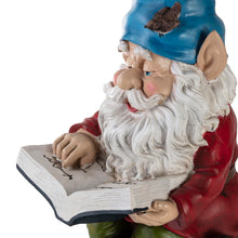 Load image into Gallery viewer, Alpine Corporation 34 cm Tall Outdoor Garden Gnome Reading a Book Yard Statue Decoration