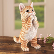 Load image into Gallery viewer, Garden Cat Statue Decorative Outdoor Figurine, Fairy Art Yard Décor Statue for Patio Lawn, Home Office Ornaments Housewarming Gifts (Orange)