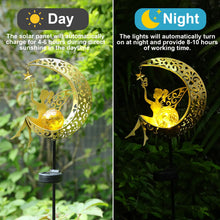 Load image into Gallery viewer, ZKLiLi Solar Lights Garden Decorations,Moon Fairy Light,Solar Crackle Glass Globe,Warm LED Light for Pathway Lawn Patio Courtyard Gifts for Mom Grandma Women
