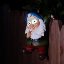 Load image into Gallery viewer, Blazin' Outdoor Garden Decorations Gnome | Solar Patio Decorations - Yard Ornaments | Solar Elf Figurine for Terrace, Balcony, Deck | Weather Resistant | Patio Gift | Auto On/Off - (Green)