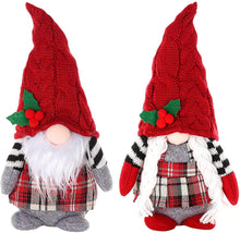 Load image into Gallery viewer, PERMORMAK 2Pcs Christmas Gnomes Decorations Set Handmade Santa Gnome Plush Ornaments Christmas gonk Dwarf Elf Household Felt Decoration Ornaments Valentine Day Thanksgiving Day Gift