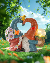 Load image into Gallery viewer, iStatue Solar-Powered 8.3'' Spring Summer Kissing Gnomes Decorations for Home & Garden - Decorative Outdoor Lawn Ornaments and Statues Clearance (Loved Gnomes)