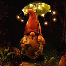 Load image into Gallery viewer, WONDHOME Garden Gnome Statues Outdoor Decoration Patio Yard Lawn Solar Gnomes Lady with Umbrella Lights Christmas Halloween Birthday Gift for Woman Mom,Umbrella Gnome