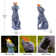 Load image into Gallery viewer, Yeomoo Dog Garden Ornaments With Solar Butterfly - Unique Gifts for Women Mum Men - Outdoor Puppy Decor for Patio Yard Lawn Balcony Resin Waterproof Sculpture