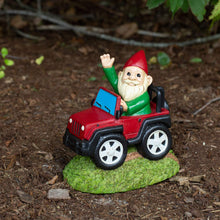 Load image into Gallery viewer, Kwirkworks Funny Garden Gnome - 4x4 Truck Wave Lawn Statue - 8 inches Tall