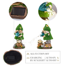 Load image into Gallery viewer, TERESA'S COLLECTIONS Gardeh Ornaments Outdoor, Lovely Watering Gonks with Solar Lights, Family Gonks Series, Waterproof Resin Gonks Ornaments, Indoor Outdoor 20.5CM
