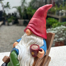 Load image into Gallery viewer, Drinking Coffee Faceless Garden Gnome Statue Decoration 7.3" Figurine Ornament for Indoor Outdoor Home Patio Yard Lawn