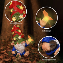 Load image into Gallery viewer, CALMMIND Solar Gnomes Garden Statues for Outside - 10.2" Solar Garden Gnomes Statues - Garden Gnomes Outdoor Statues for Garden Decor with 7 LED Lights and Butterfly - Housewarming Gifts