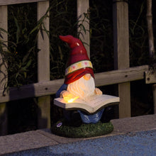 Load image into Gallery viewer, Solar Garden Gnomes Outdoor Statues - Gnome Figurine Reading Book with Butterfly LED Lights Funny Gnomes for Garden Decor Yard Patio Lawn Ornaments Gifts for Women