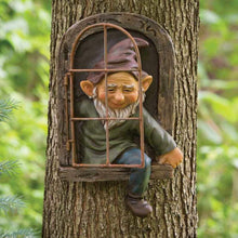 Load image into Gallery viewer, Together-life Garden Gnomes Elf Out The Door Tree Hugger, 3D Dwarves Outdoor Tree Sculpture Garden Peeker Figurine Yard Art Garden Decoration
