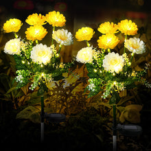 Load image into Gallery viewer, FWLWTWSS Solar Lights Outdoor Garden - 2 Pack Snow Lotus Solar Garden Lights, Garden Lights Solar Powered Waterproof with 7 Small Snow Lotus Flowers, Garden Ornaments Outdoor (White)