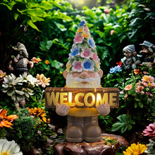 Load image into Gallery viewer, FESTGLOX Solar Garden Gnome Statue with Light, Solar Gnomes Decorations for Yard Outdoor Welcome Gnome Decor for Patio Gnome Mom Gift