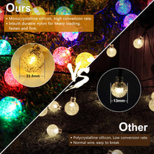 Load image into Gallery viewer, STANBOW Solar String Lights - 30FT/9M, 60 LED, Waterproof, Crystal Ball Lights With 8 Modes, Multicoloured, Decorative for Home, Yard, Patio, Party, Wedding