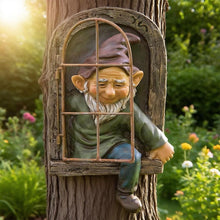 Load image into Gallery viewer, Teaeeno 12-inch Elf Out The Door Tree Hugger Statues,Whimsical Outdoor Decor,Vivid Fairy Gnome Decor,Garden Sculpture Ornaments for Tree Hugging Fairy Gnome Figurines Gift for Patio, Porch Decor