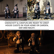 Load image into Gallery viewer, Gnoschitt and Gnofun Thirsty Biker Garden Gnome Statues 7.5 Inches High - Funny Indoor Outdoor Décor - Leather-Clad Yard, Flowerbed or Shelf Figurines