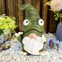 Load image into Gallery viewer, Outdoor Gnome Figurine, Gnome Frog Resin Sculpture, Miniature Faceless Ornament, 16x11cm Charming Decor For Balcony, Living Room, Backyard, Desk, Yard, And Bedroom Spaces